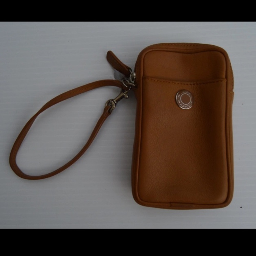Brown Leather Wristlet Bag